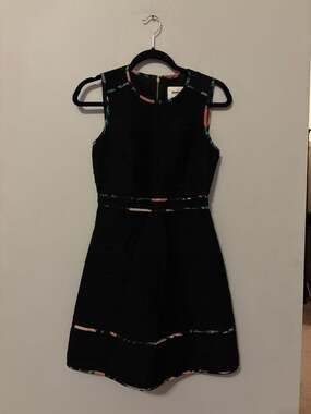 Kate Spade Blossom Trimmed Tweed Sleeveless A-Line Mini Dress